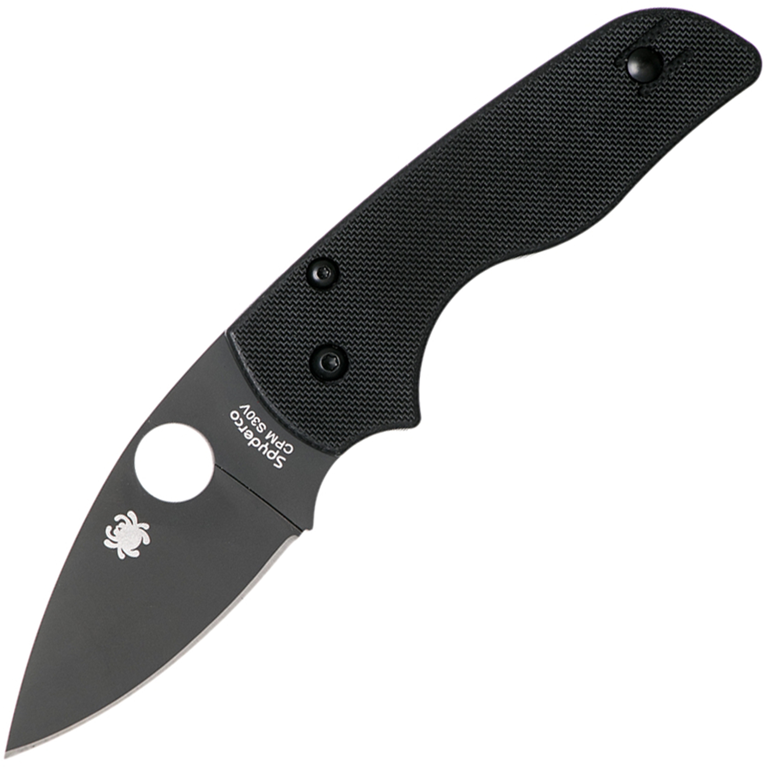 Нож складной Lil' Native - Spyderco 230GPBBK, сталь Crucible CPM® S30V™ DLC Coated Plain, рукоять стеклотекстолит G10, чёрный - фото 1
