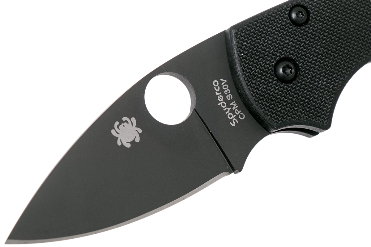 Нож складной Lil' Native - Spyderco 230GPBBK, сталь Crucible CPM® S30V™ DLC Coated Plain, рукоять стеклотекстолит G10, чёрный - фото 9