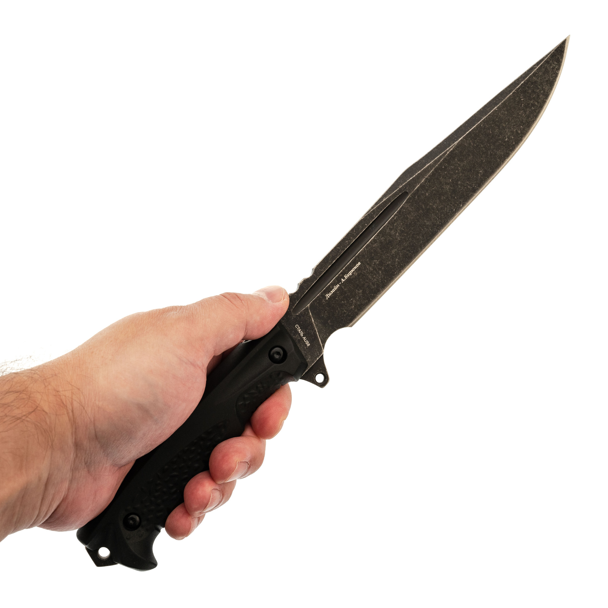 Нож Атлант-3 Black, сталь AUS8, рукоять эластомер - фото 5