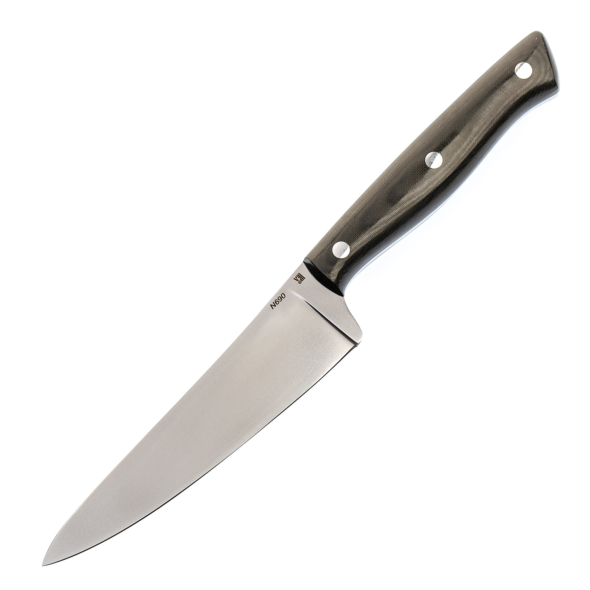 Нож Кухонный №7, сталь N690, микарта шинковка деревянная 2 ножа 42 5х15 см