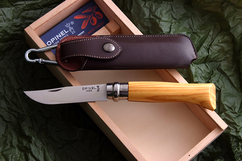 Складной Нож Opinel №8 VRI Classic Woods Traditions Olivewood, нержавеющая сталь Sandvik 12C27, оливковое дерево, 001004, деревянный футляр, чехол - фото 9