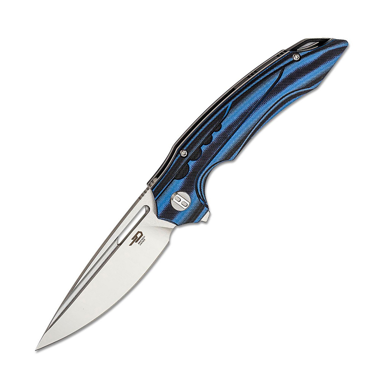 Складной нож Bestech Ornetta, сталь N690, рукоять черно-синяя G10/карбон складной нож bestech knives ascot d2 черно красный карбон