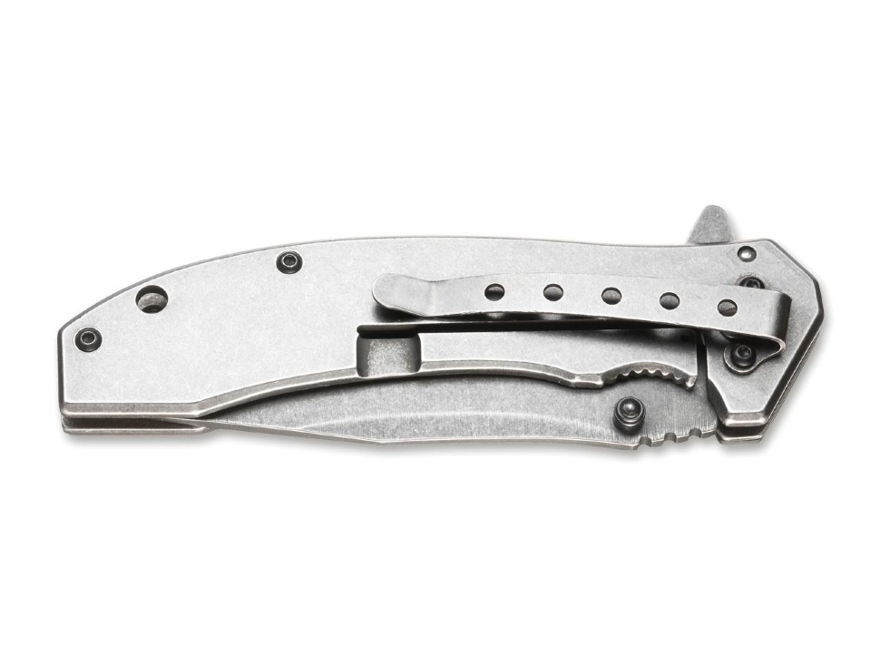 Нож складной Magnum Aircraft Engineer, сталь 440А BlackWash™ Plain, рукоять карбон, серый, BOKER 01SC318 - фото 3