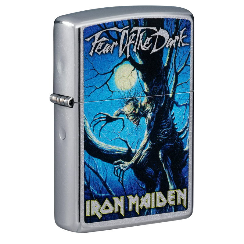 Зажигалка ZIPPO Iron Maiden с покрытием Street Chrome, латунь/сталь, серебристая, матовая, 36x12x56 мм