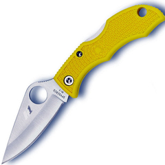 Фото Нож складной Ladybug 3 Salt - Spyderco LYLP3, сталь H1 Satin Plain, рукоять термопластик FRN, жёлтый