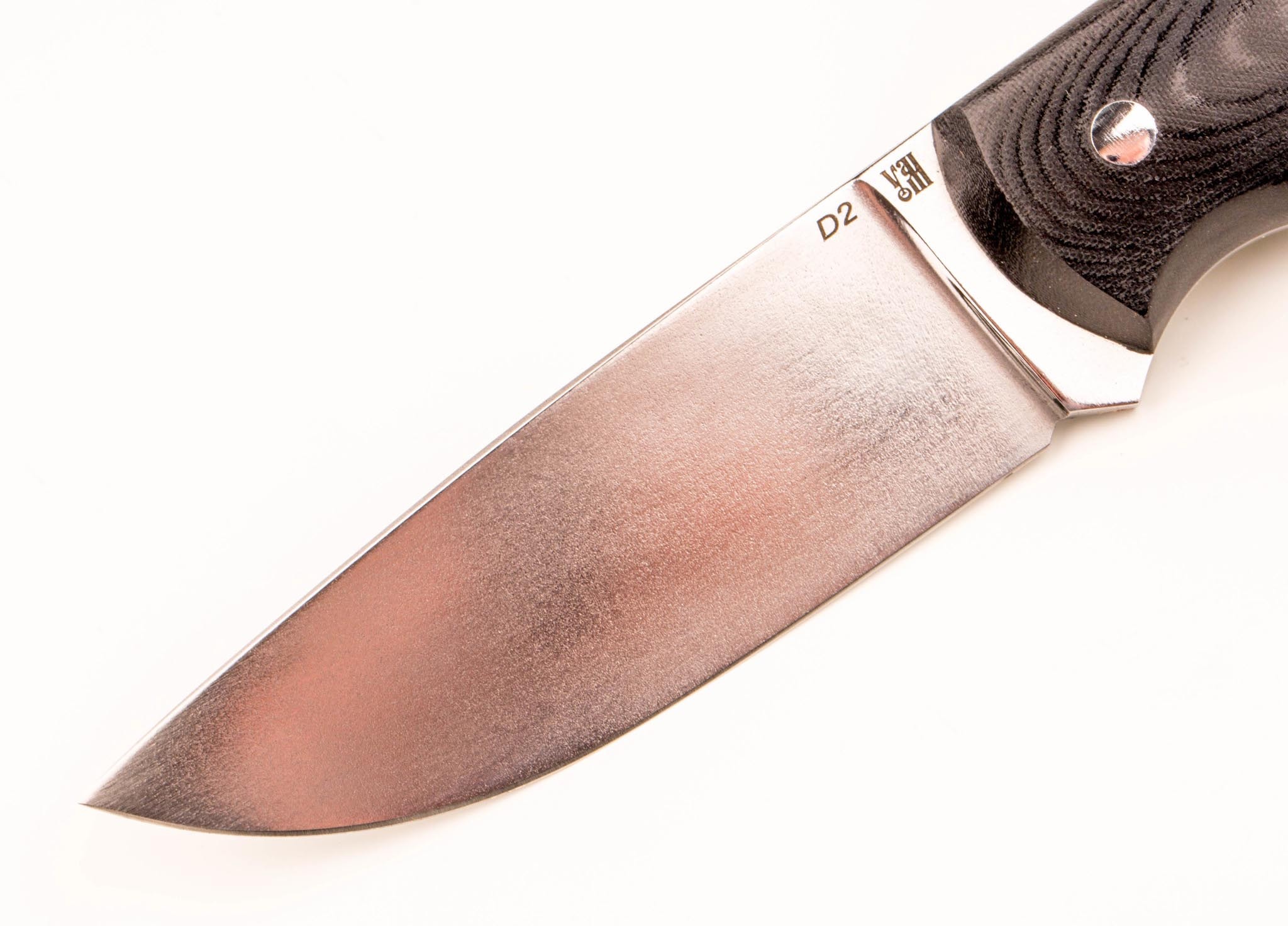 Нож цельнометаллический Охотник, сталь D2, рукоять черная микарта - фото 3