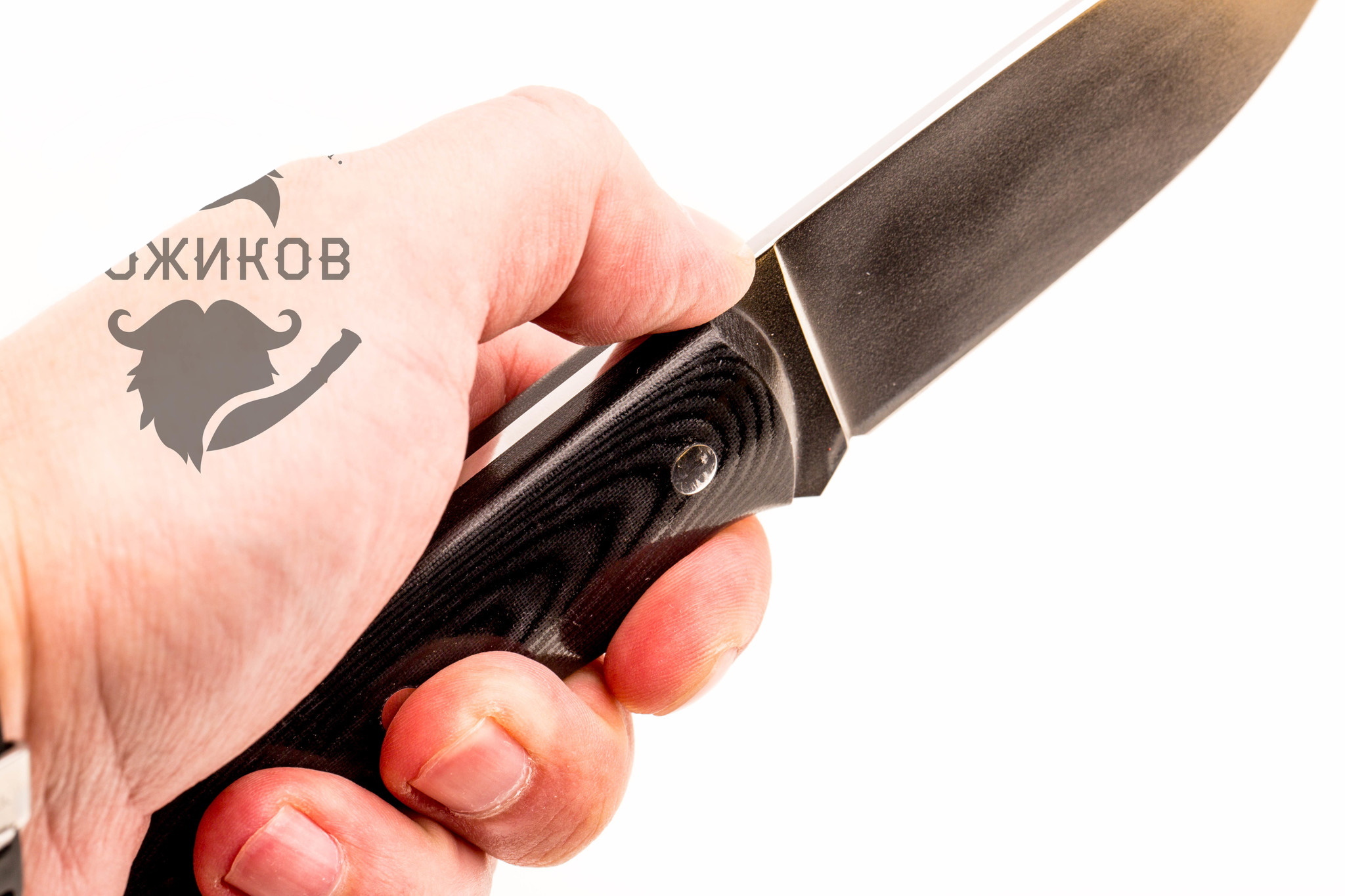 Нож цельнометаллический Охотник, сталь D2, рукоять черная микарта - фото 4