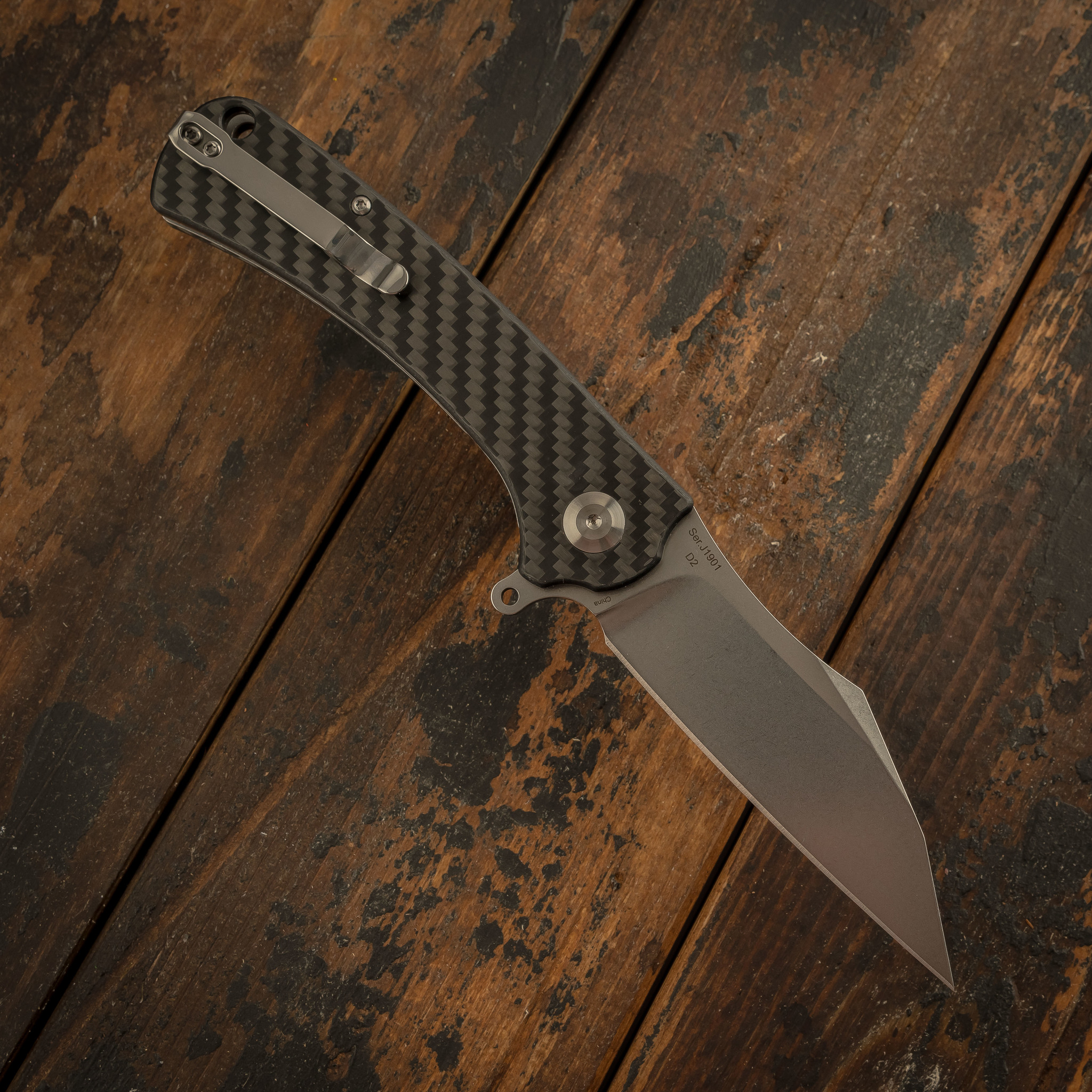 Складной нож CJRB Talla, сталь D2, Carbon Fiber - фото 5