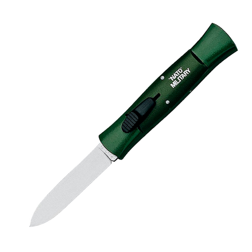 Автоматический складной нож Nato Military, сталь 420НС, алюминий - фото 1