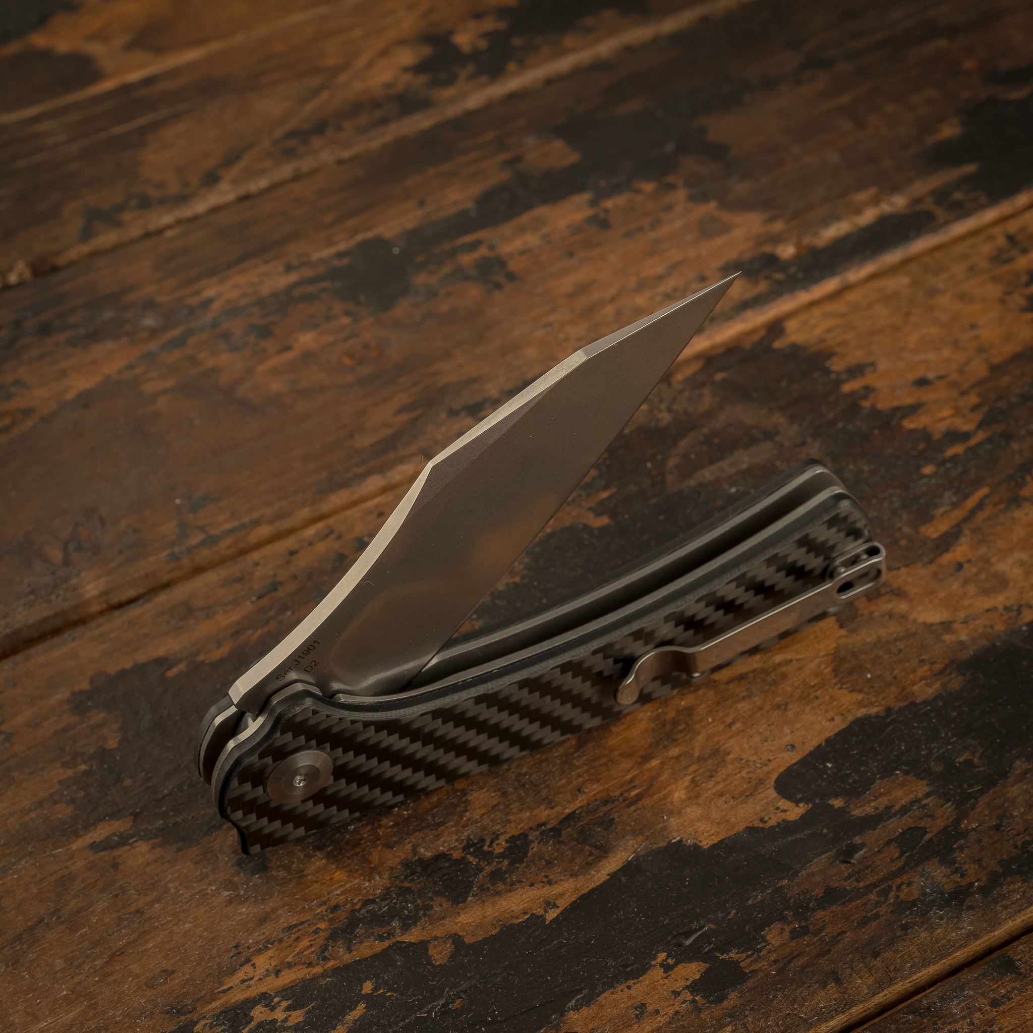 Складной нож CJRB Talla, сталь D2, Carbon Fiber - фото 6