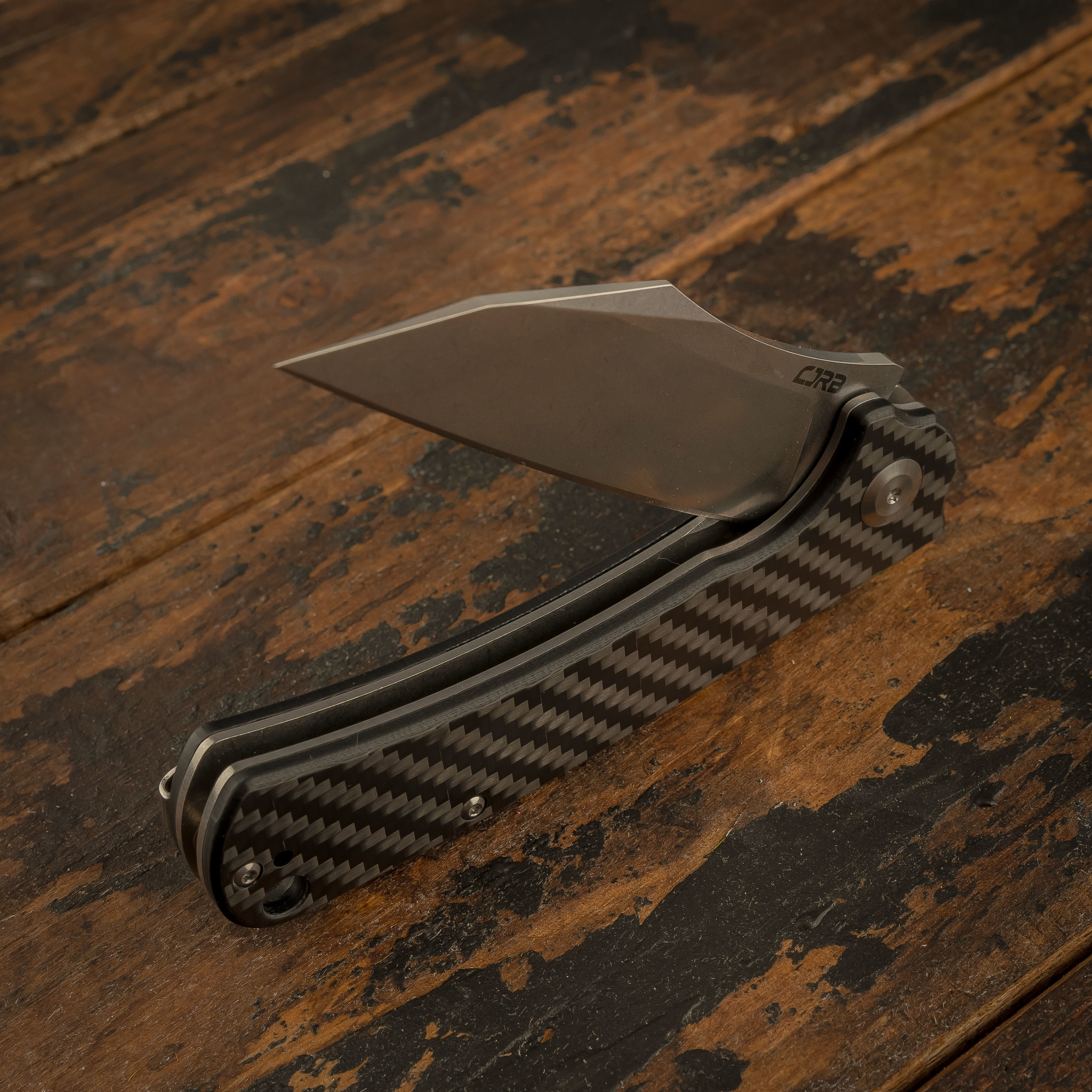 фото Складной нож cjrb talla, сталь d2, рукоять карбон cjrb cutlery
