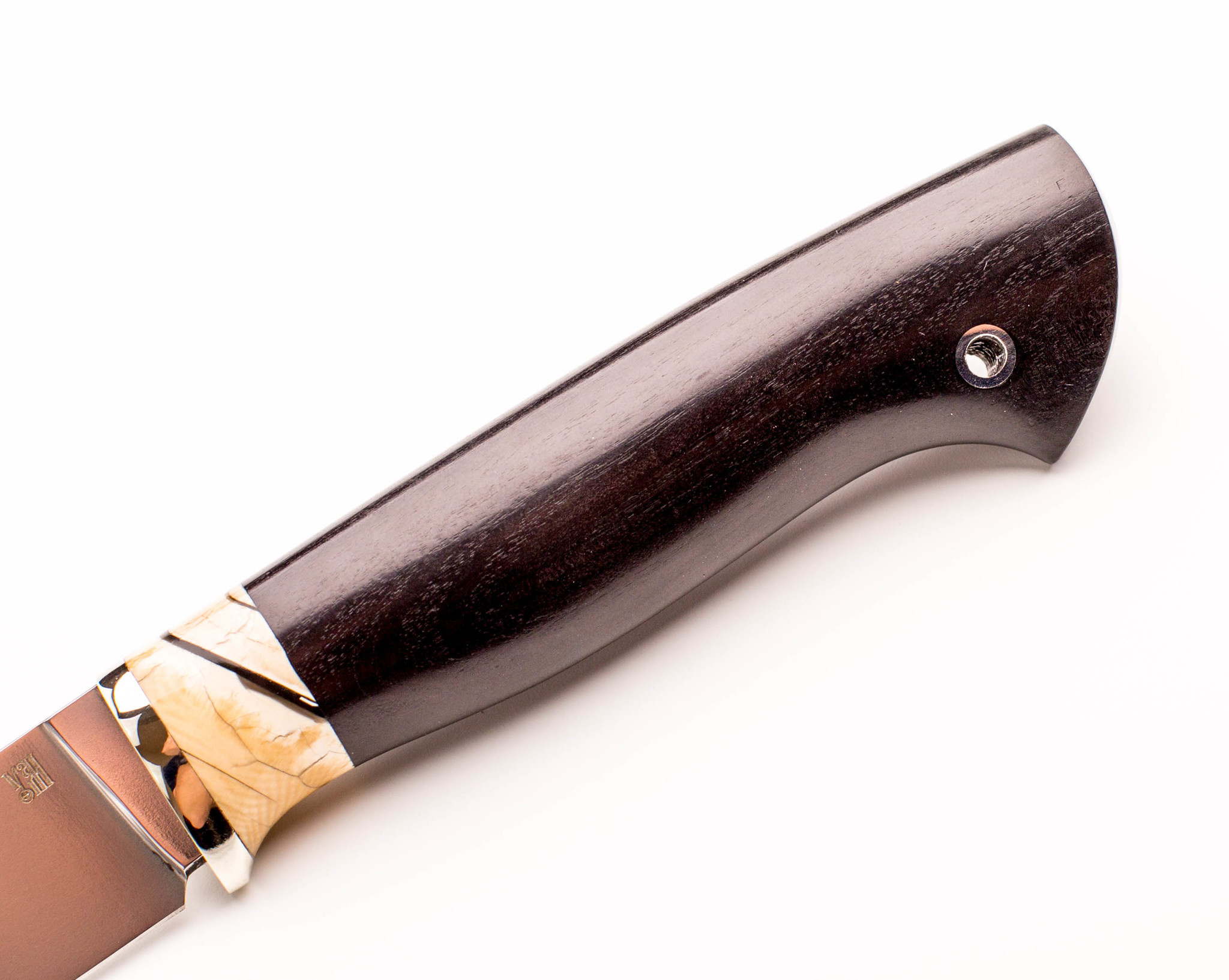 Нож Городской, сталь M390, рукоять граб, вставка зуб мамонта - фото 2