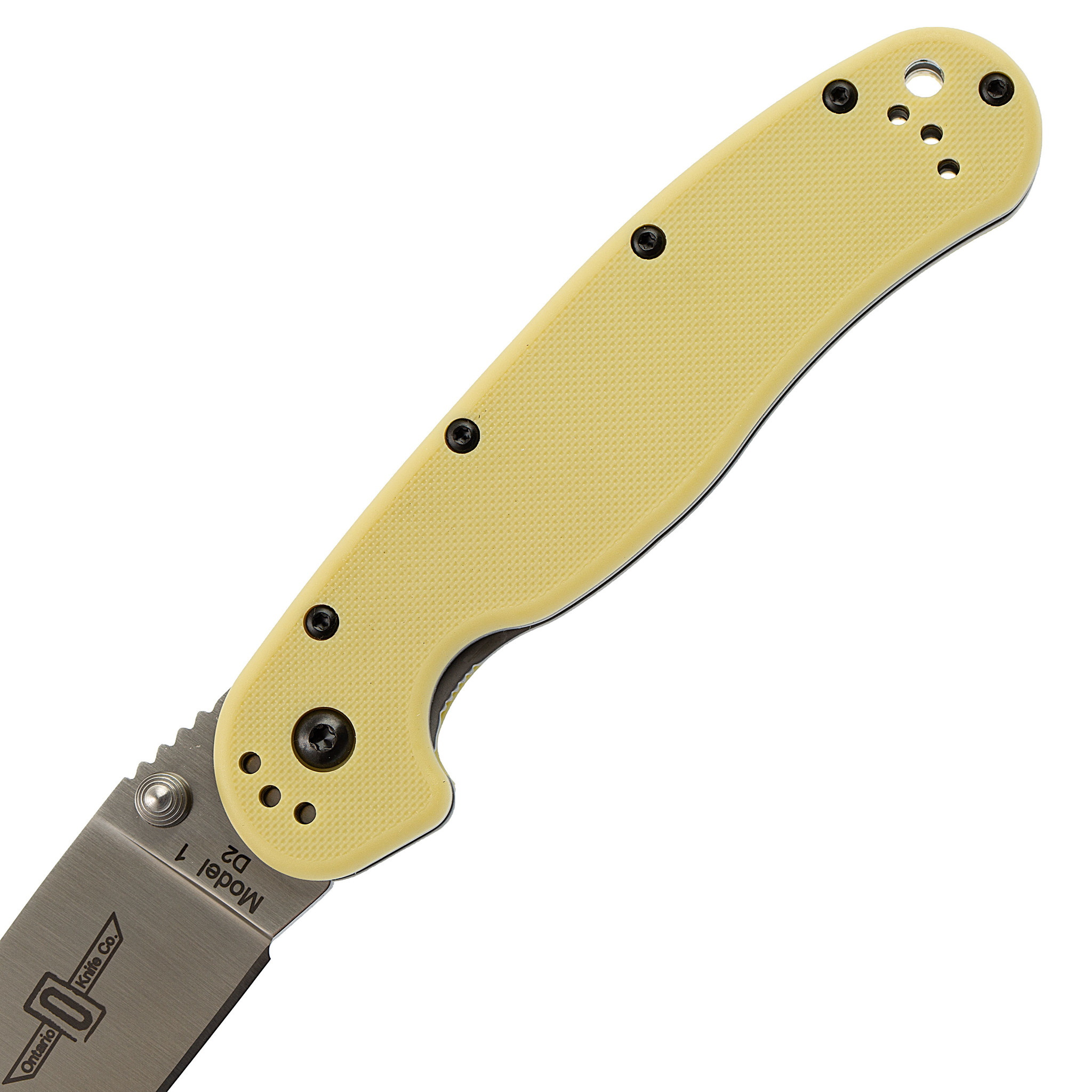 Нож складной OKC RAT I, сталь D2, рукоять термопластик GRN, бежевый - фото 2