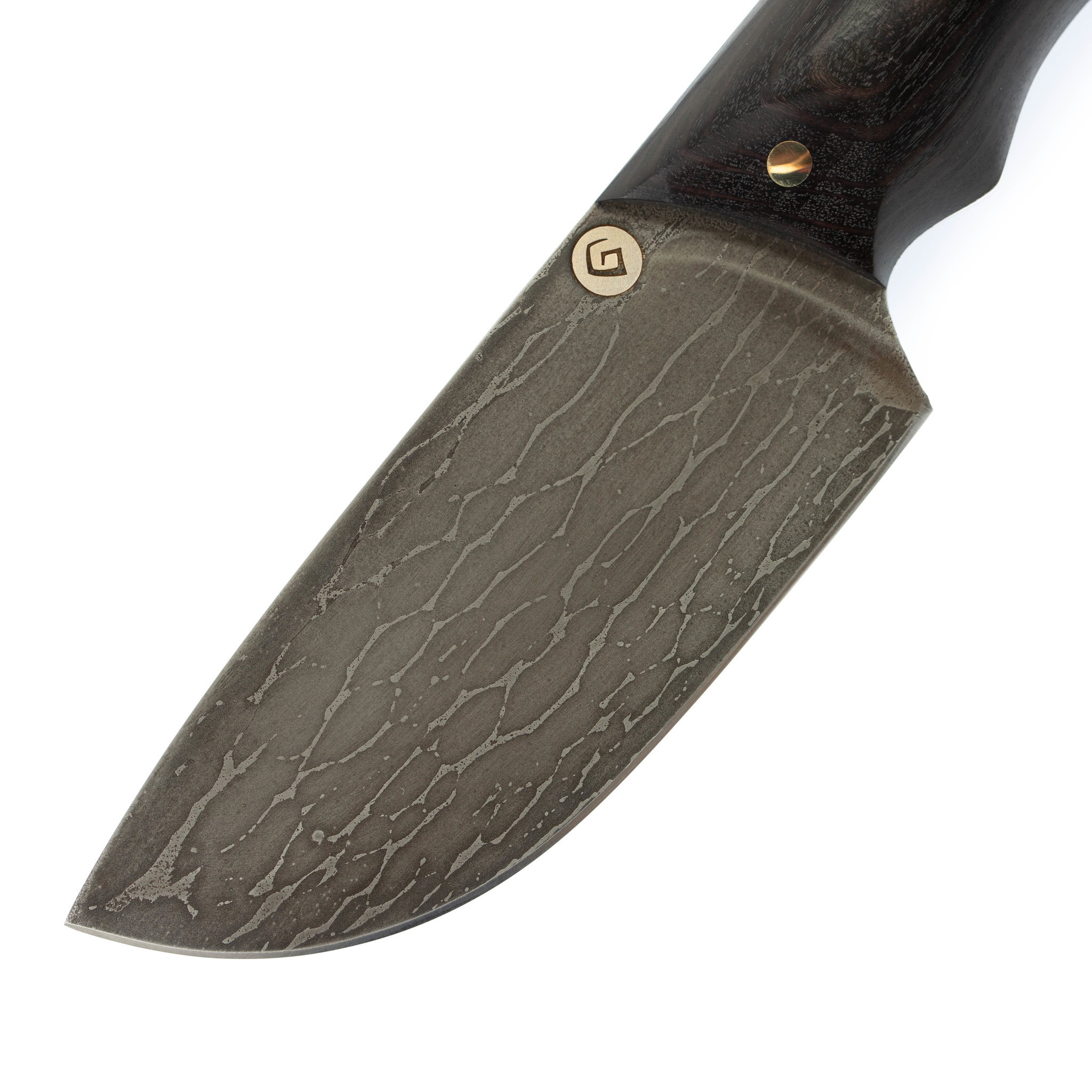 Нож цельнометаллический шкуросъемный, рукоять граб, булатная сталь - фото 3