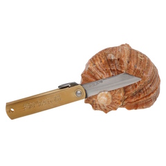 Фото Складной нож Nagao Higonokami Warikomi, 50мм, сталь Aogami, рукоять латунь, без чехла