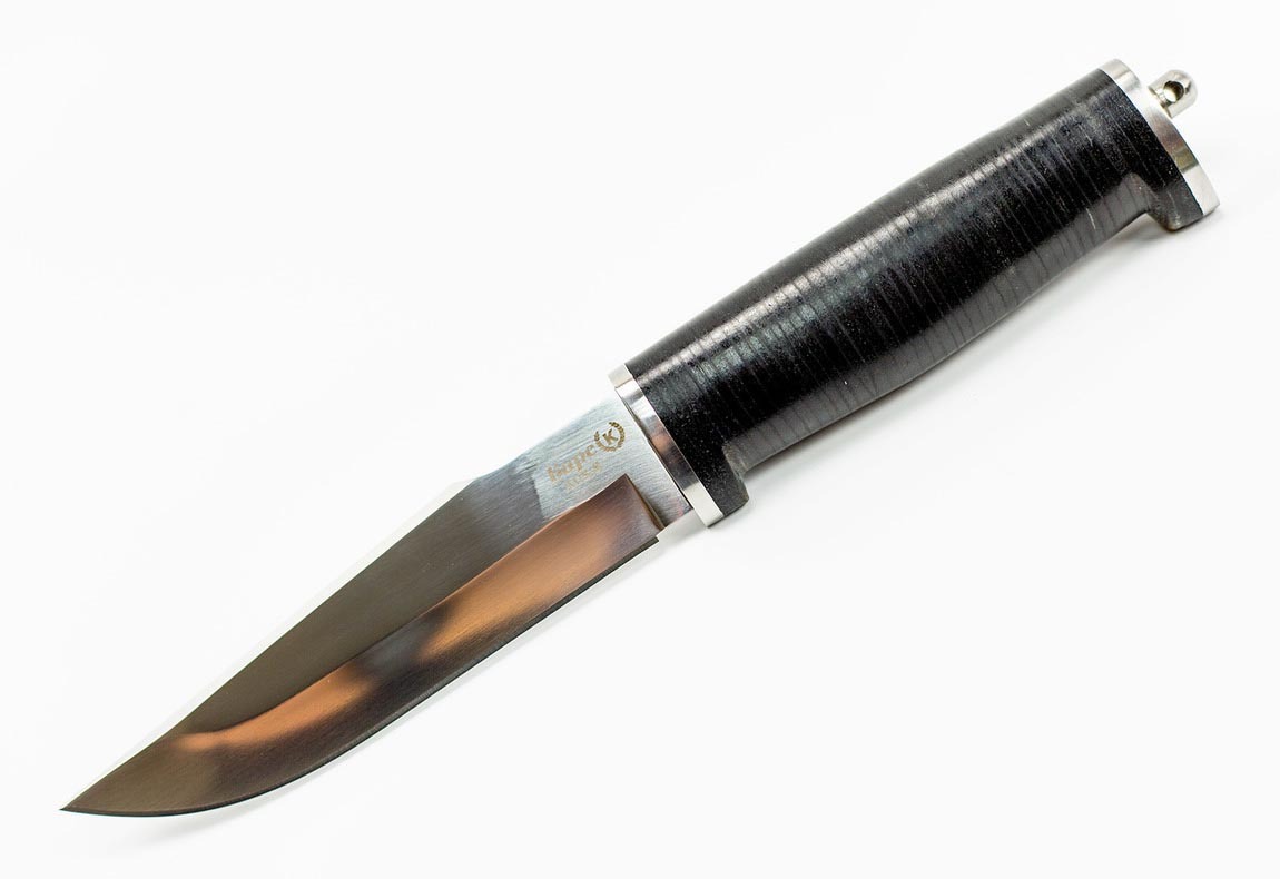 Нож Барс с кожаной рукоятью  AUS-8, Кизляр - фото 1