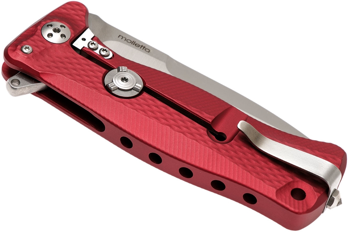 Нож складной LionSteel SR11A RS RED, сталь Uddeholm Sleipner® Satin Finish, рукоять алюминий (Solid®), красный - фото 3