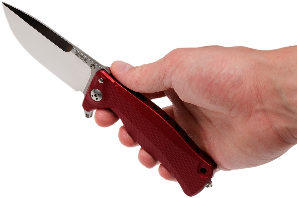 Нож складной LionSteel SR11A RS RED, сталь Uddeholm Sleipner® Satin Finish, рукоять алюминий (Solid®), красный - фото 4