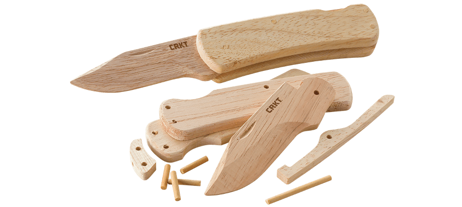 фото Нож складной деревянный crkt nathan's knife kit, клинок и рукоять бук