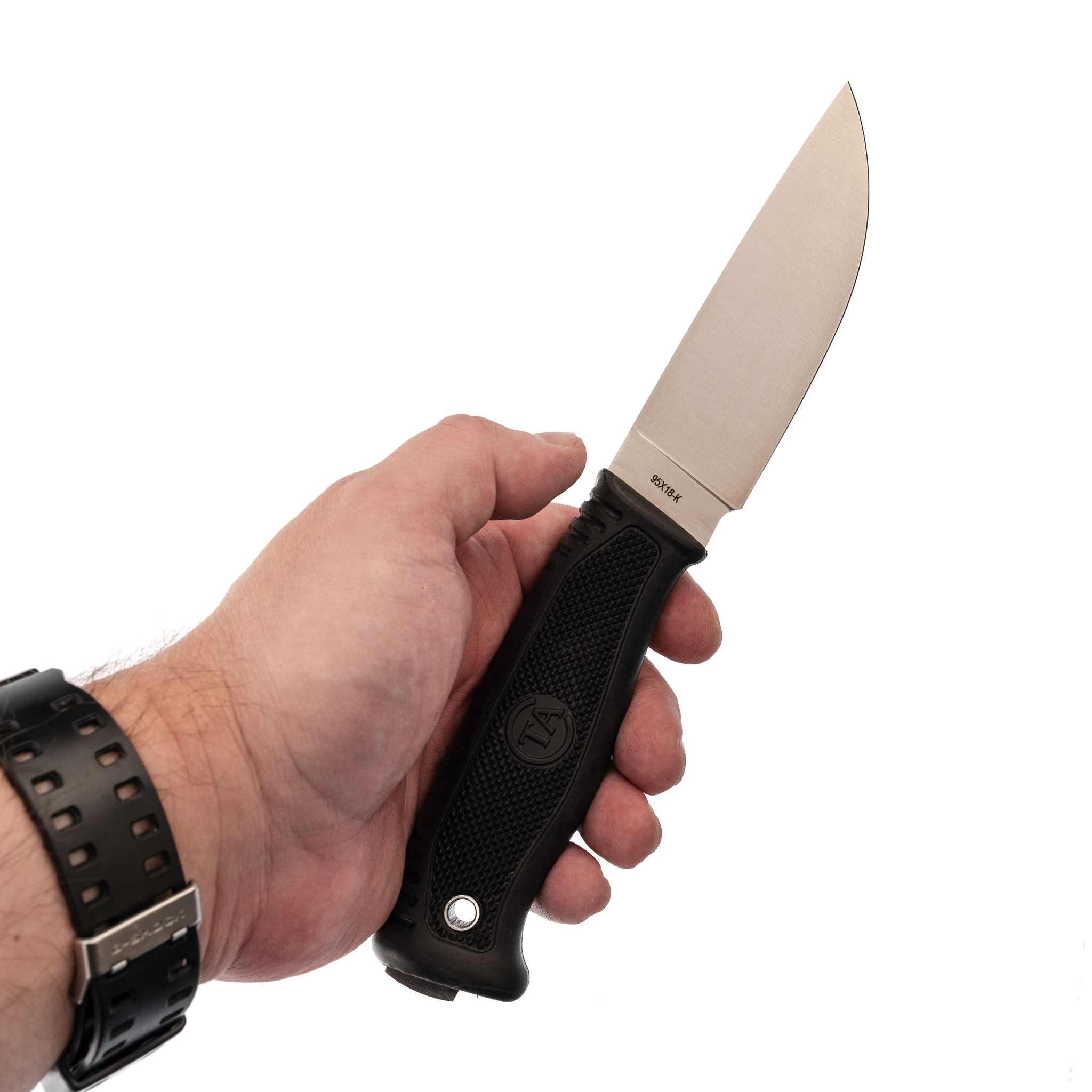 Нож Пласт-2Т, сталь 95х18, рукоять резина - фото 5