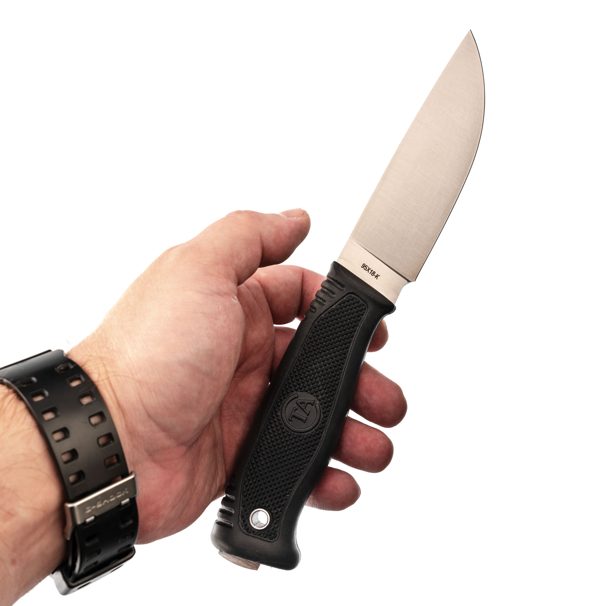 Нож Пласт-2Т, сталь 95х18, рукоять резина - фото 6