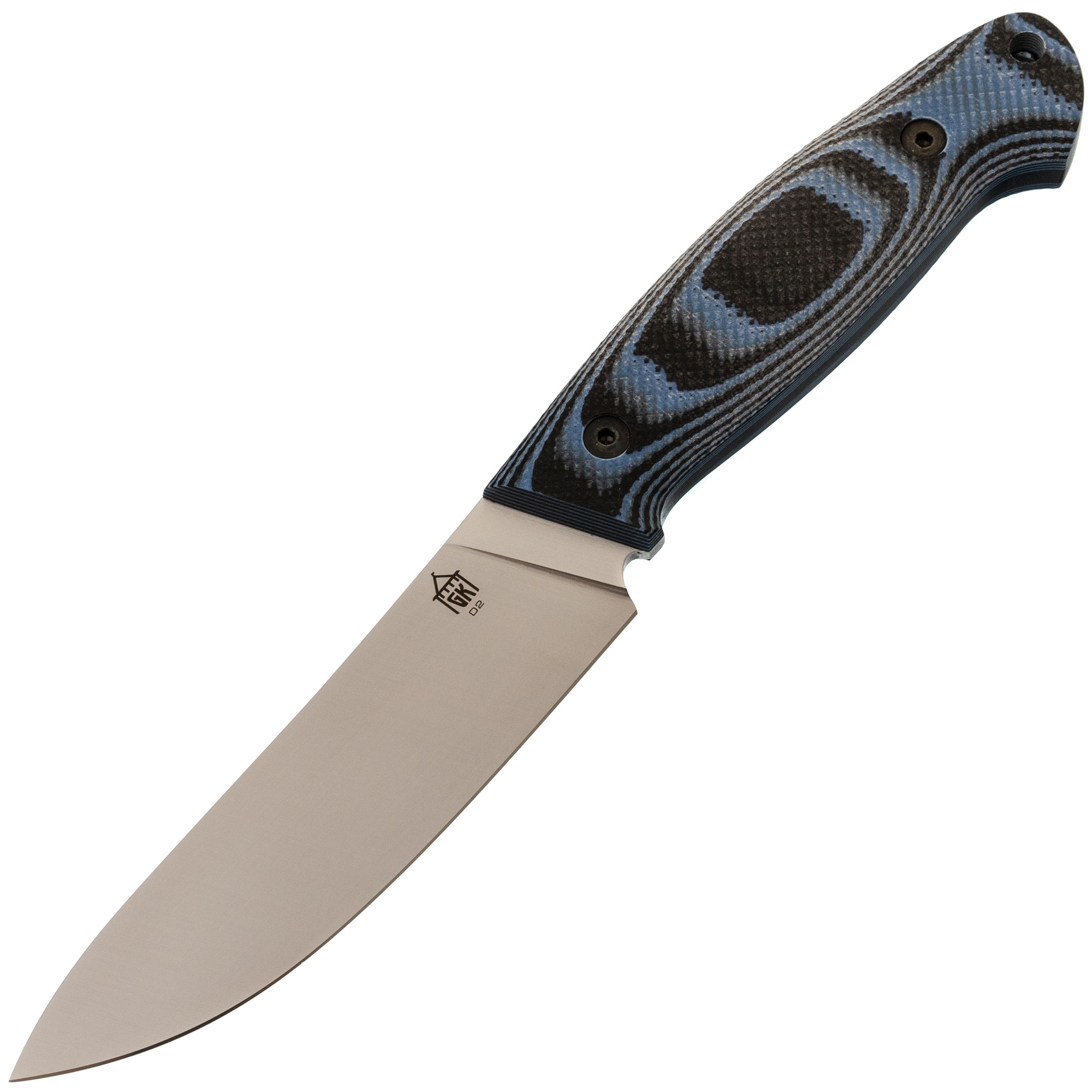 Нож Охотник, сталь D2, рукоять G10 черно-синяя - фото 1