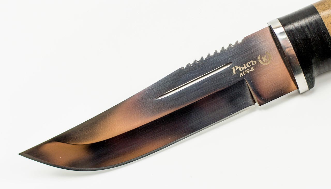 Нож Рысь, сталь AUS-8, кожа и орех - фото 2