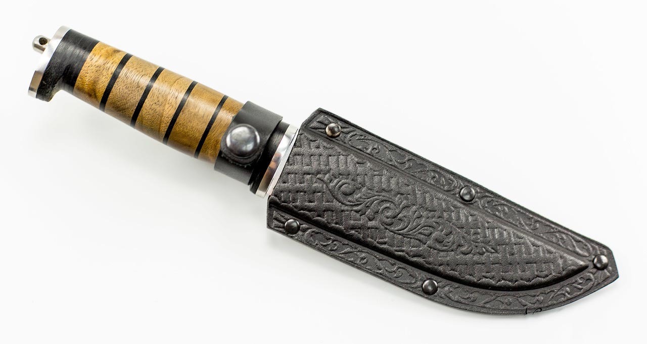 Нож Рысь, сталь AUS-8, кожа и орех - фото 4