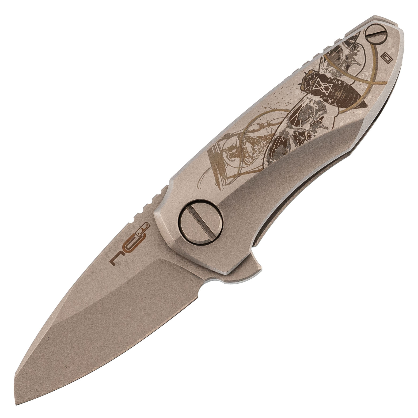Складной нож N.C.Custom Cicada, сталь X105, рукоять сталь