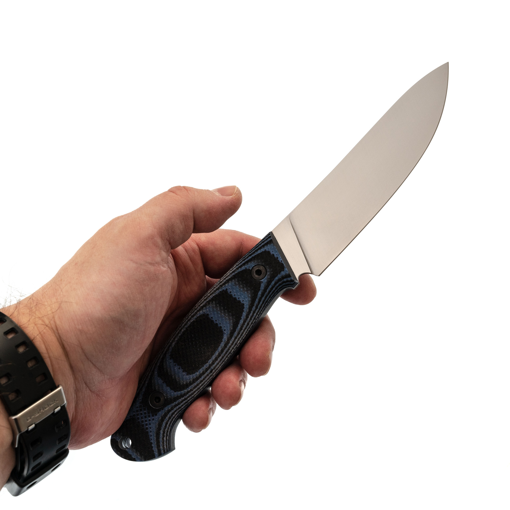 Нож Охотник, сталь D2, рукоять G10 черно-синяя - фото 6