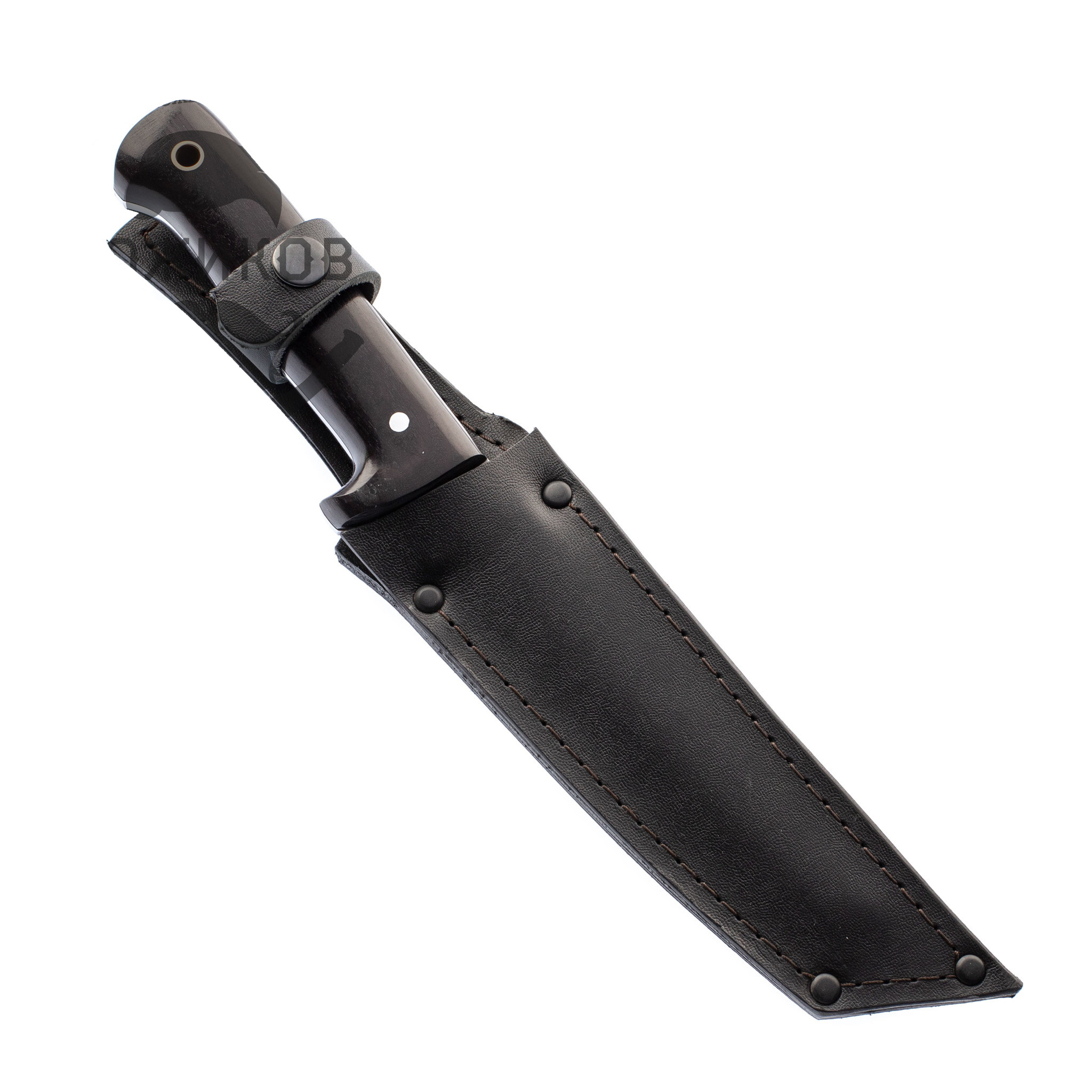 Нож Тантоид, кованая сталь Х12МФ, черный граб - фото 7