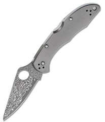 Фото Складной нож Delica 4 - Spyderco C11TIPD, сталь VG-10 с обкладками из дамаска, рукоять титан