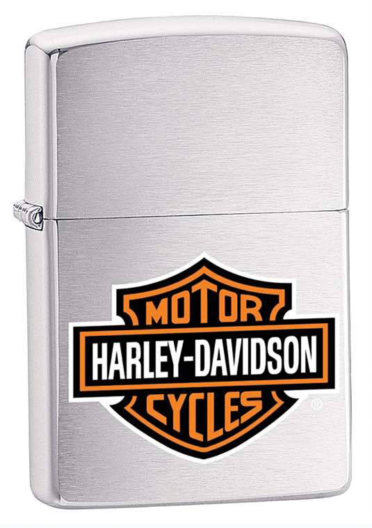 Зажигалка ZIPPO Harley-Davidson®, с покрытием Brushed Chrome, латунь/сталь, серебристая с рисунком, 36x12x56 мм - фото 1