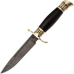 Фото Финка НКВД Патрон, сталь Дамаск, рукоять граб