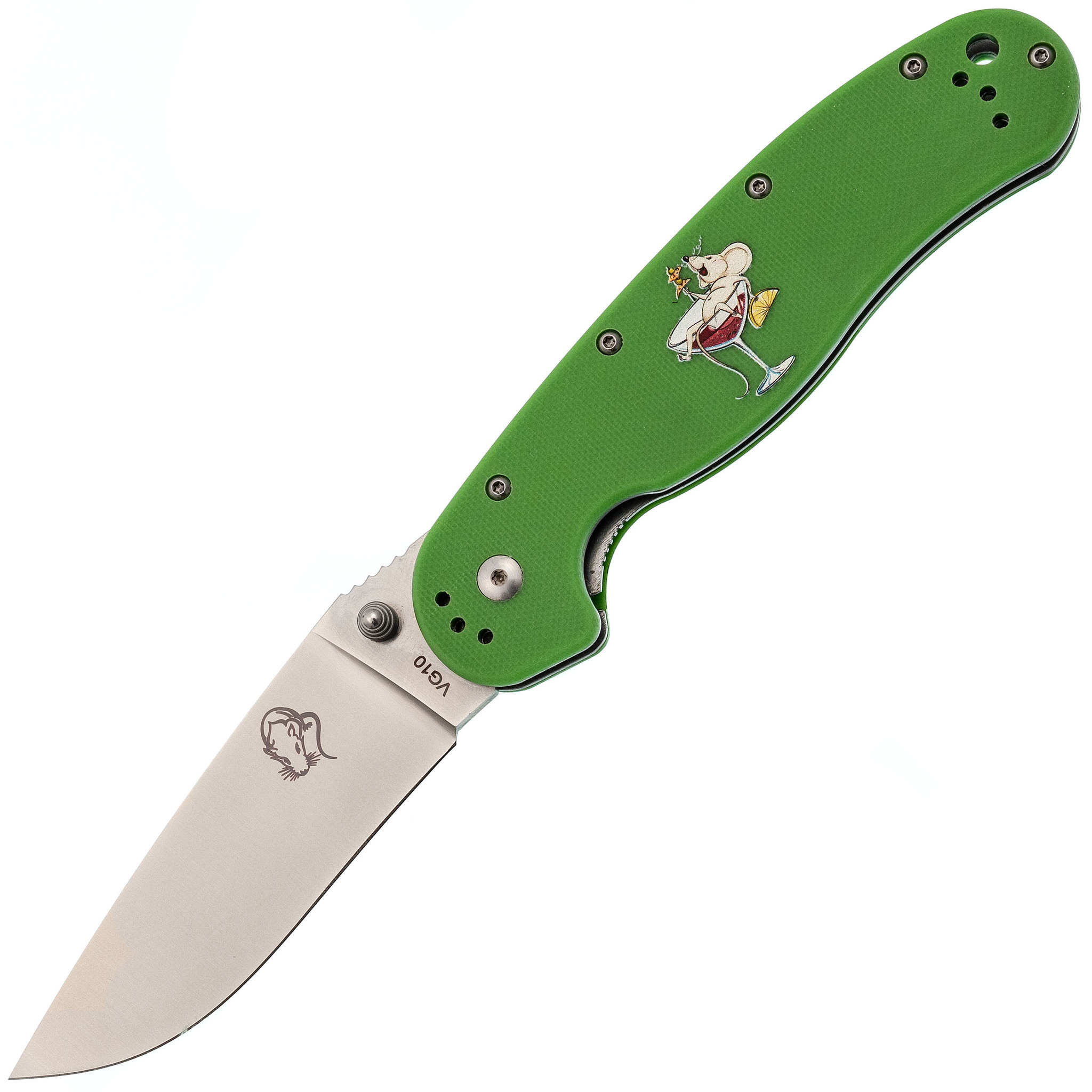 

Складной нож Steelclaw Крыса Limited Edition 1 Rat Green, сталь VG-10, рукоять G-10 зеленая