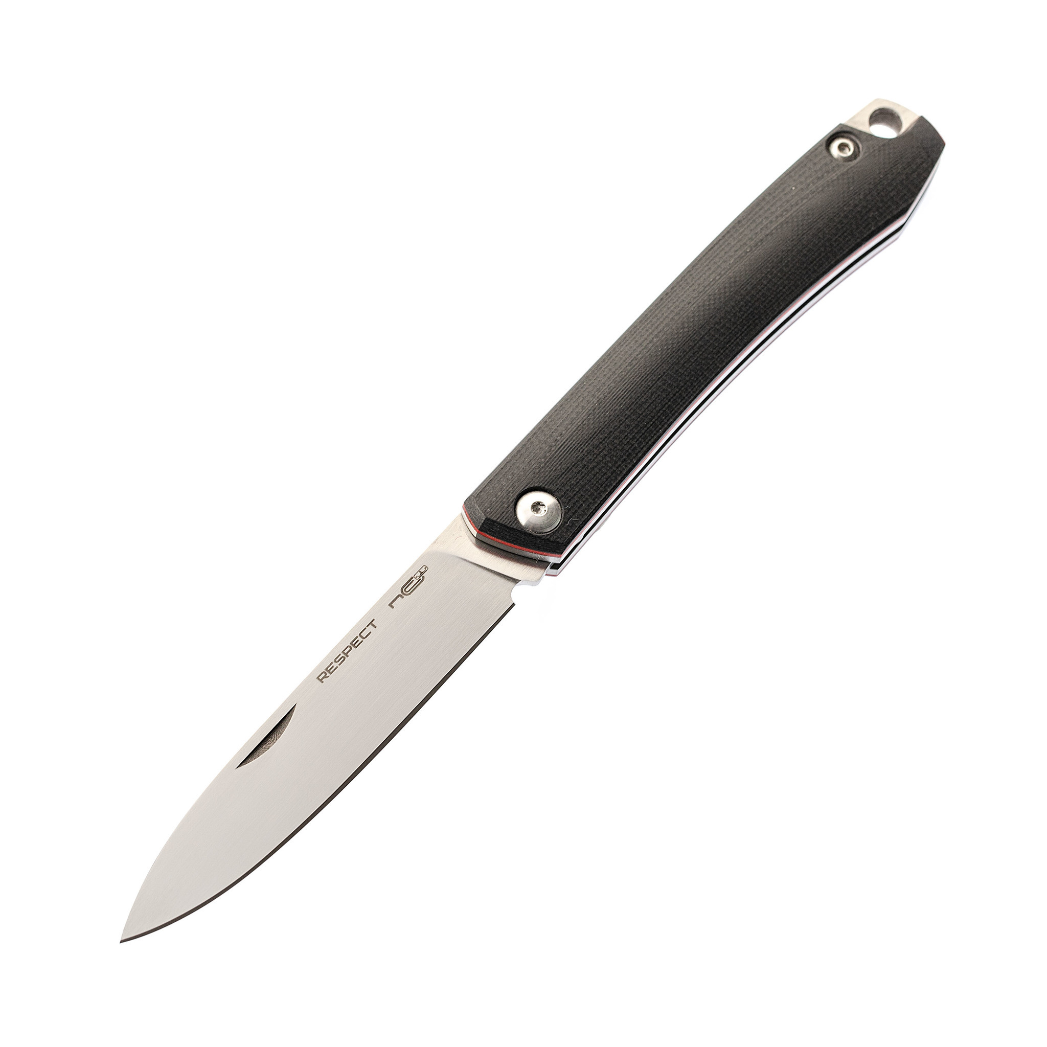 Складной нож Respect, сталь AUS-10 Satin, G10 Black/Red