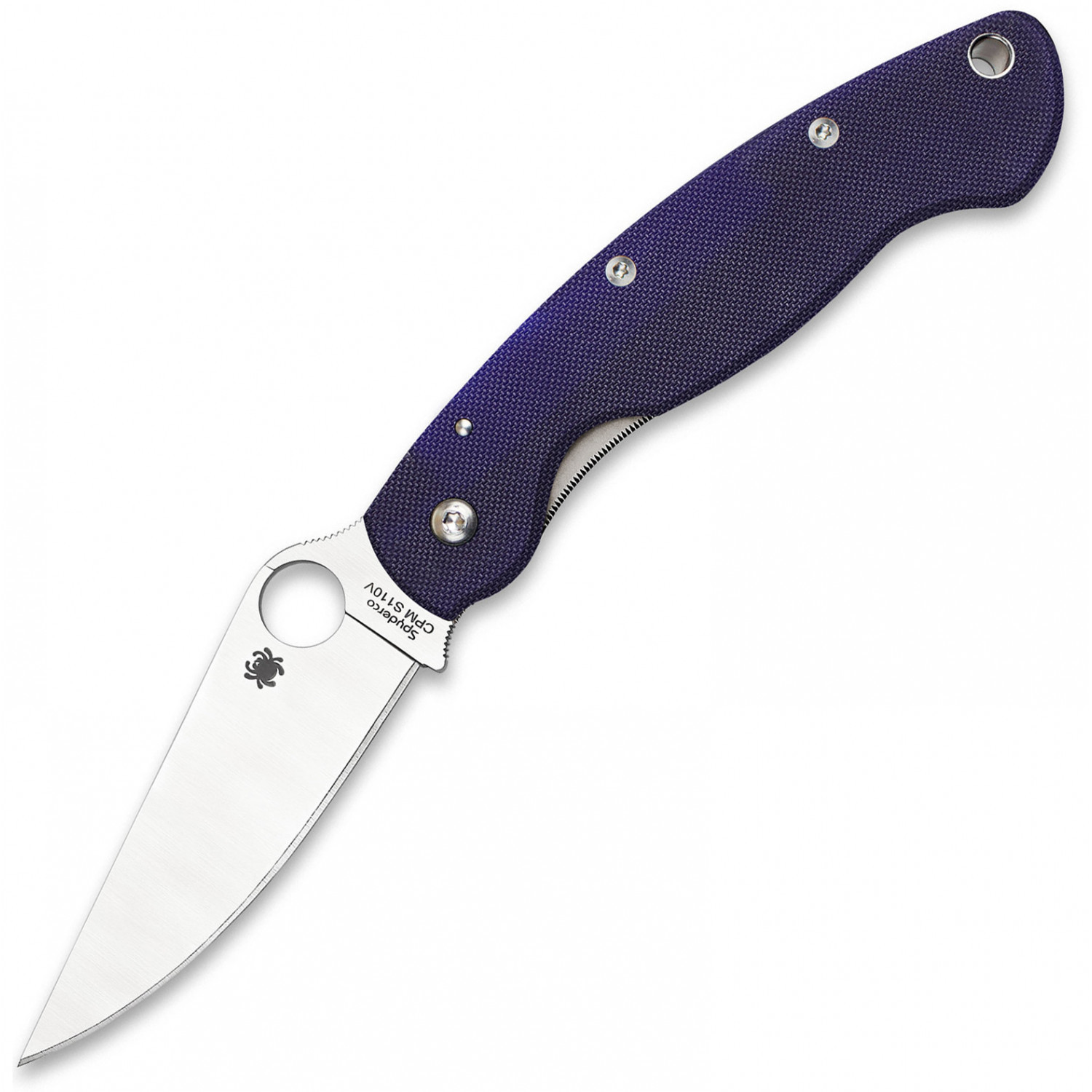 Нож складной Military Blue Spyderco C36GPDBL, сталь Crucible CPM® S110V™ Satin Plain, рукоять стеклотекстолит G10, синий