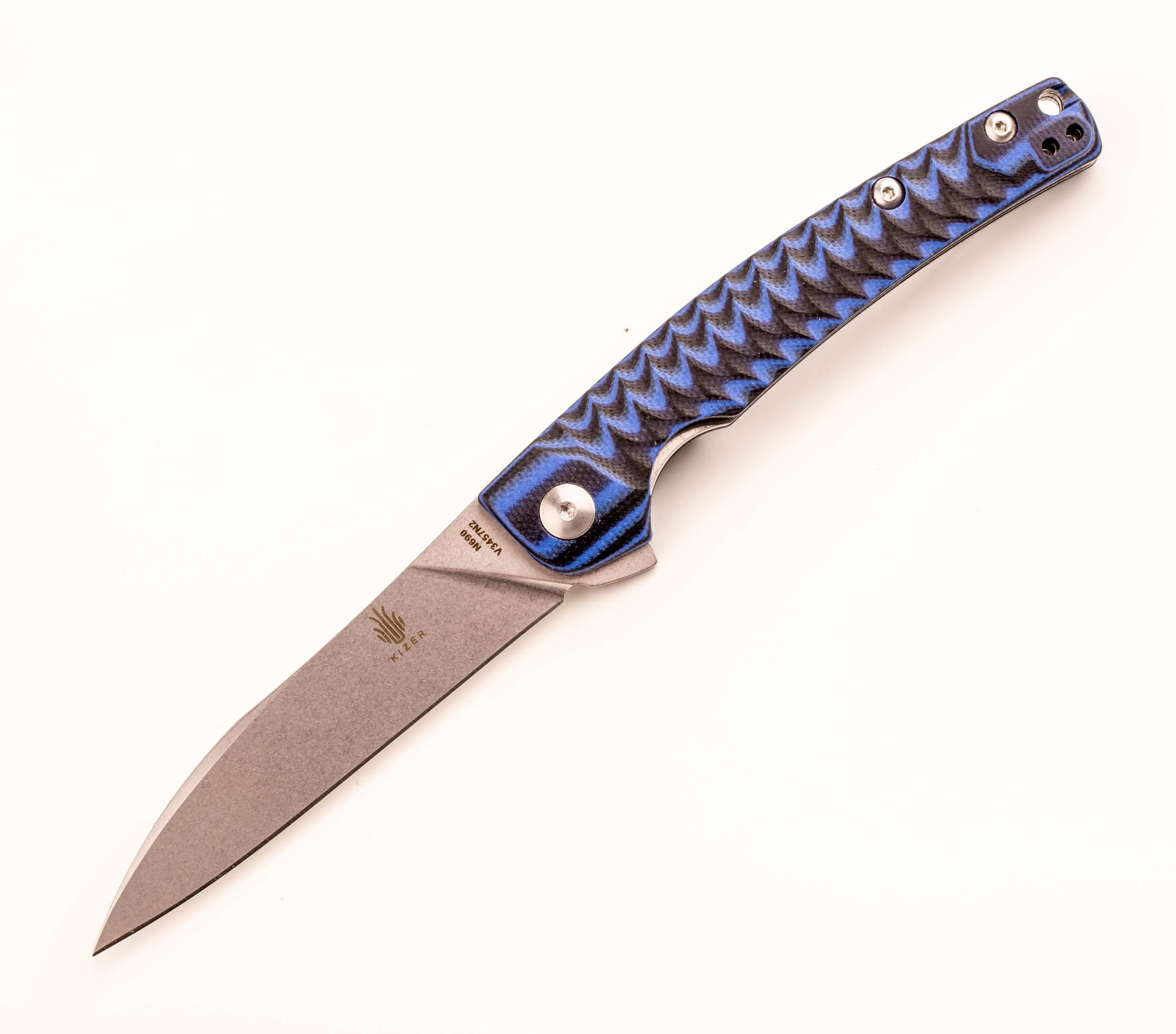 фото Складной нож kizer splinter синий, сталь n690, рукоять g10