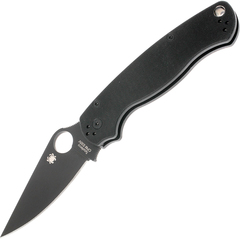 Фото Складной нож Para Military 2 - Spyderco 81GPBK2, сталь Crucible CPM S45vn Black DLC-Coated Plain, рукоять стеклотекстолит G10, чёрный