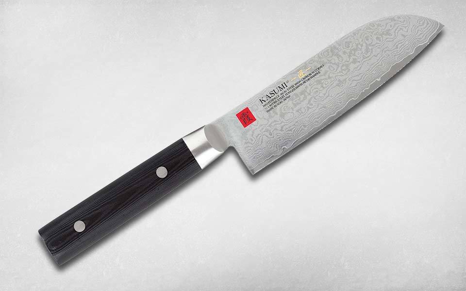 фото Нож кухонный сантоку 130 мм kasumi 94013, сталь vg-10, рукоять микарта