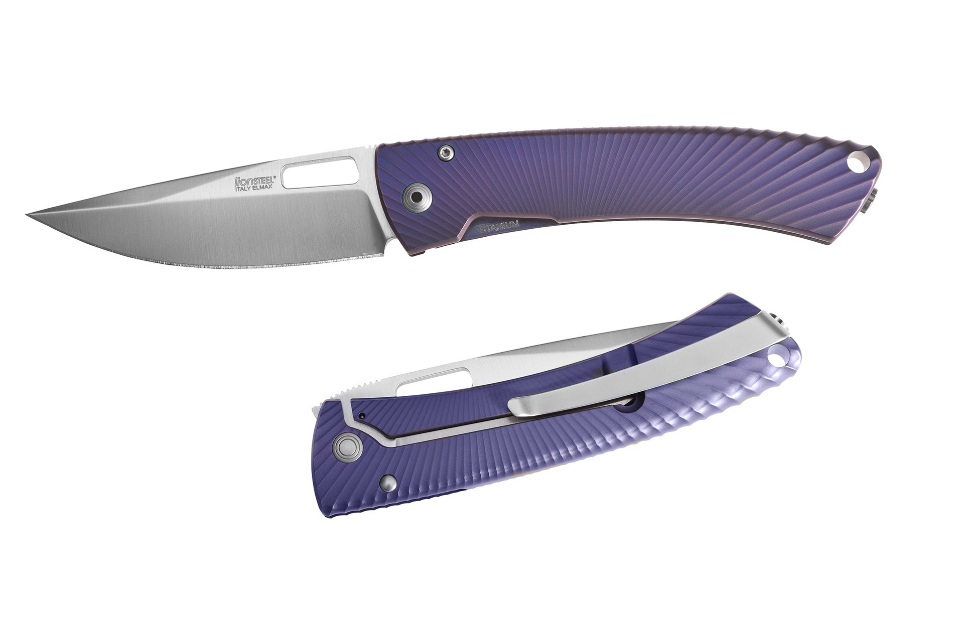 фото Нож складной lionsteel ts1 vm, сталь m390, рукоять титан, синий lion steel