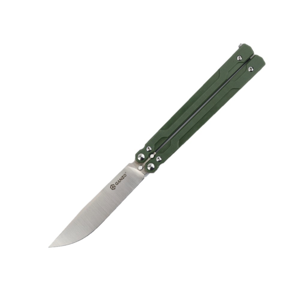 Нож-бабочка Ganzo G766-GR, сталь 440C, рукоять G10, зеленый