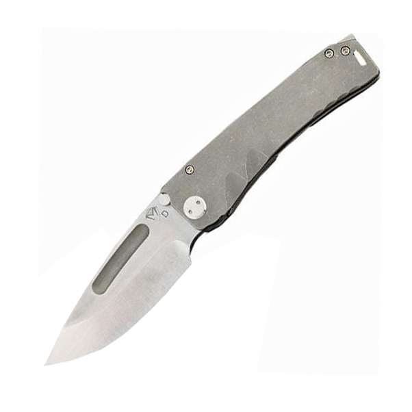 Нож складной Medford Marauder Drop Point, Stonewashed D2 steel, Tumbled Titanium Handle