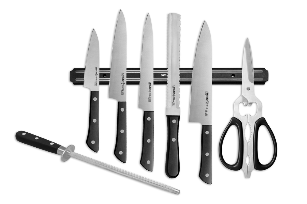 точильщик для стальных и керамический ножей truper afi Набор ножей Samura HARAKIRI Super Set 8 в 1, сталь AUS8