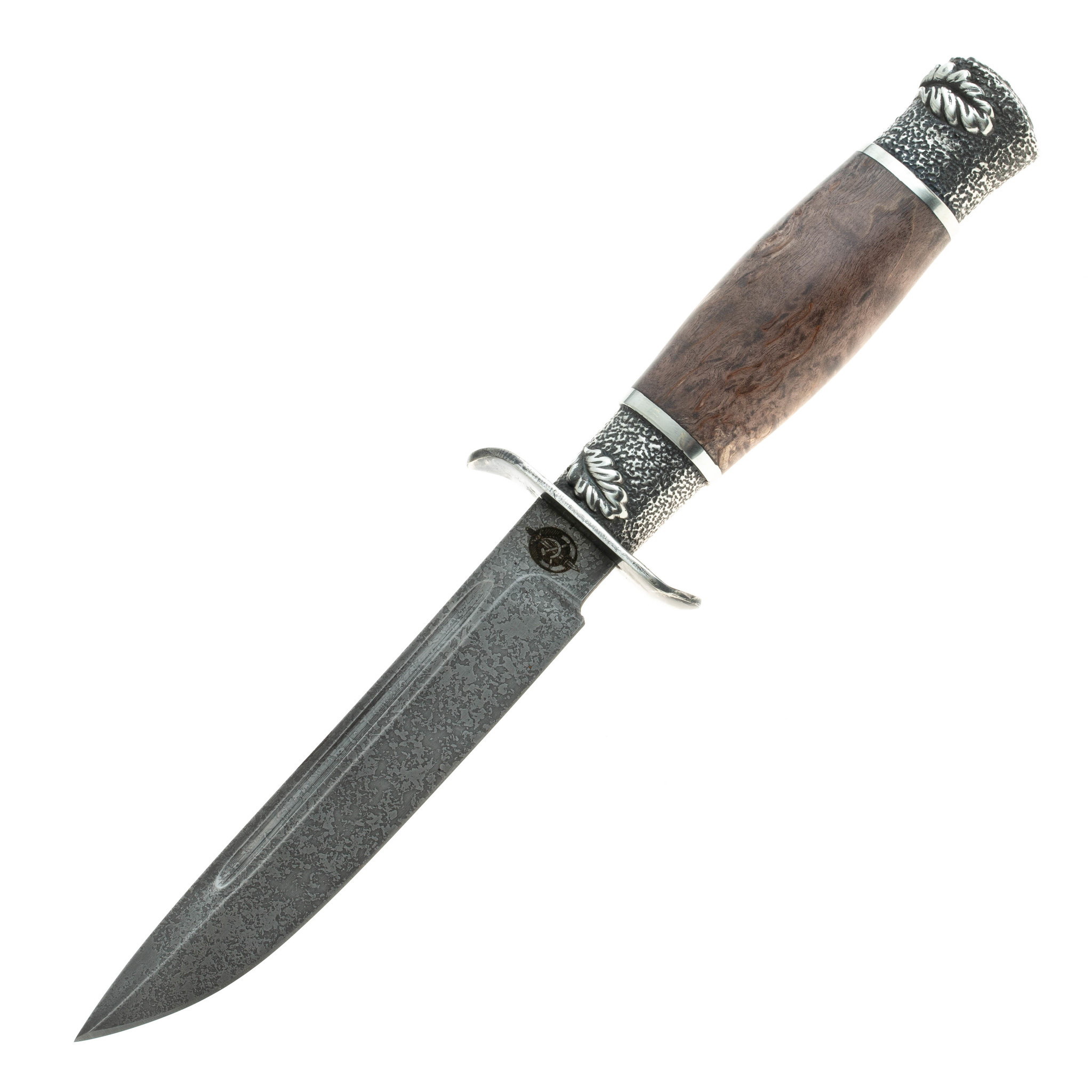 Нож Финка НКВД, сталь булат, стабилизированная карельская береза - фото 1
