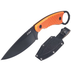 Фото Туристический нож Sanrenmu Orange S768-4, сталь 12C27, рукоять G10, оранжевый/черный