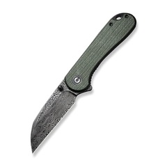 Фото Складной нож Elementum Wharncliffe CIVIVI, сталь Damascus, рукоять Green Canvas Micarta