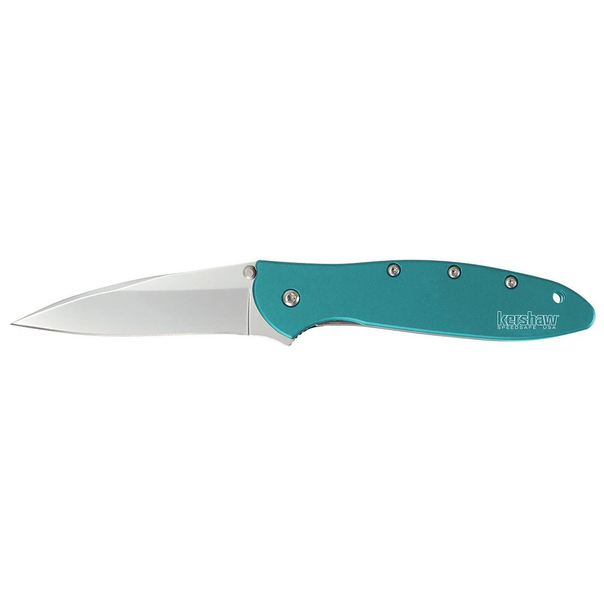 Складной нож Leek - Kershaw 1660TEAL, сталь Sandvik™ 14C28N, рукоять анодированный алюминий бирюзового цвета - фото 1