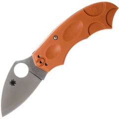 Фото Складной нож Meerkat ORANGE Spyderco 64JPBORE, сталь Hitachi HAP40 High-Speed Steel / Laminated SUS 410 Satin Plain, рукоять термопластик FRN, оранжевый