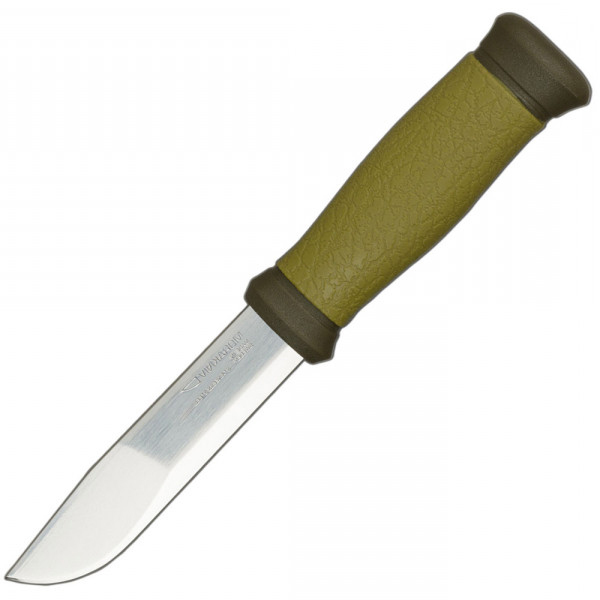 Нож с фиксированным лезвием Morakniv 2000, сталь Sandvik 12C27, рукоять пластик/резина, зеленый